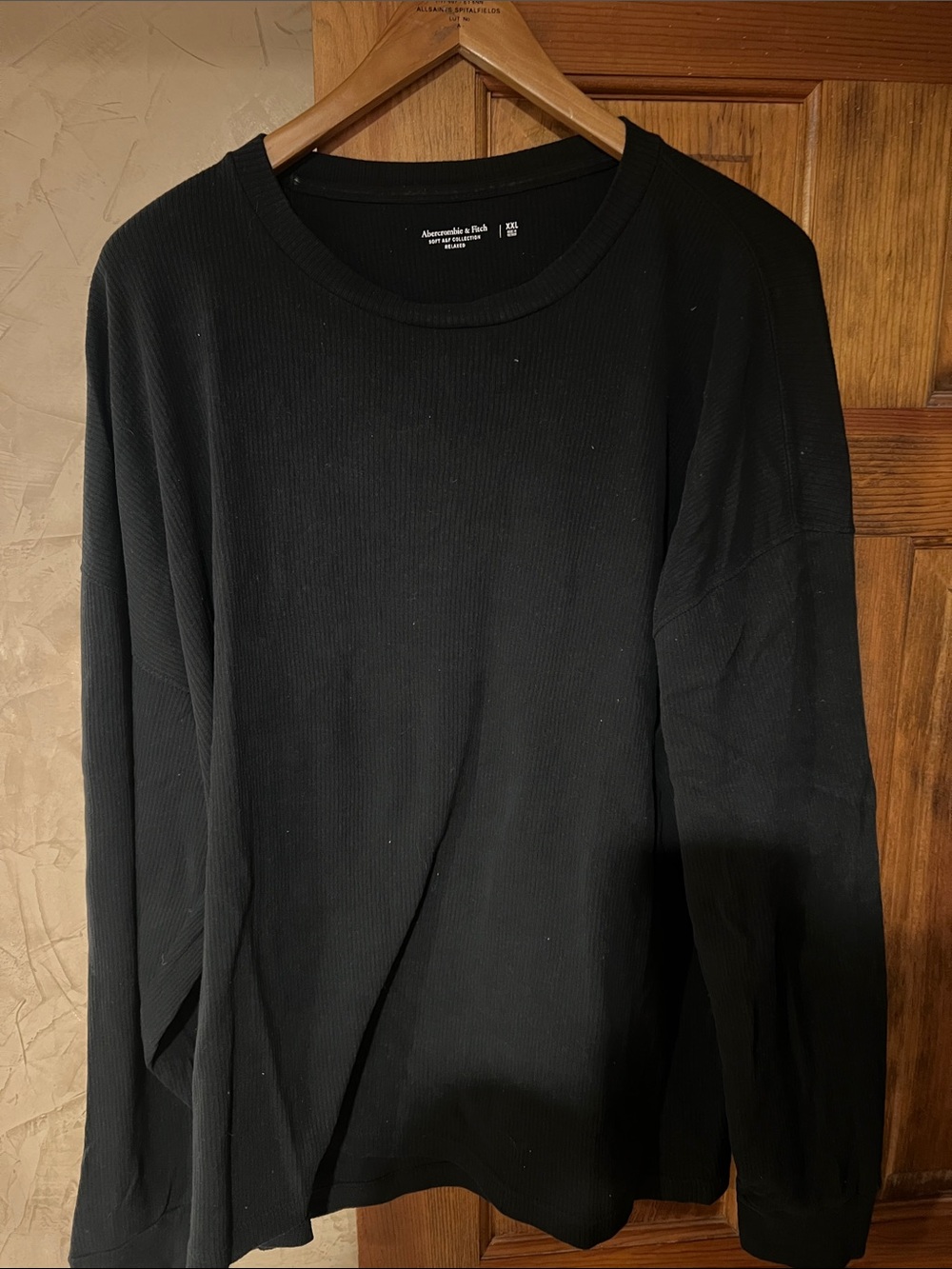 Abercrombie & Fitch Black Ribbed Long-Sleeve Top